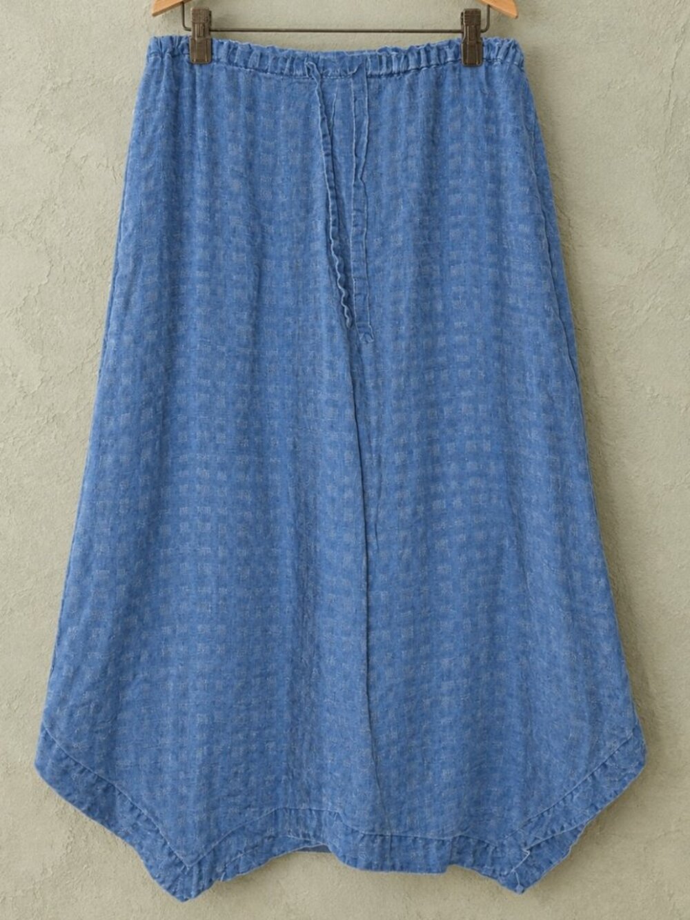 Poetry Sz US 14 Maxi Skirt 100% Linen Lagenlook Drawstring Sharkbite Hem Pull On